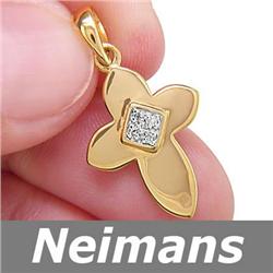 USGL Certified .25 ct Diamond Cross Pendant 14kt Gold