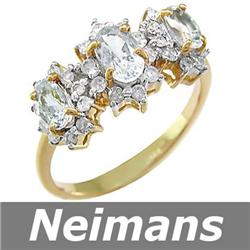 Vintage 2.00 ct White Sapphire & Diamond Ring 14kt Gold