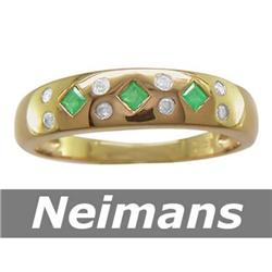 USGL Certified .50 ct Emerald & Diamond Ring 14kt Gold