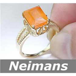 2.50 ct Fire Opal Ring 14kt Gold USGL CERTIFIED