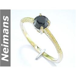 Certified .75 ct Black & White Diamond Wedding Ring 14k