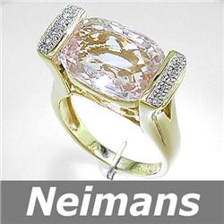 Certified 6.00 ct White Morganite & Diamond Ring 14kt