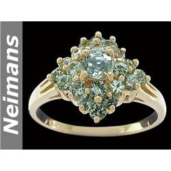 Antique 1.50 ct Green Sapphire Ring 14kt Gold USGL CERT