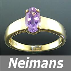 Gem Certified 1.00 ct Amethyst Stud Earrings 14kt Gold