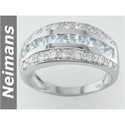 1.25 ct Songea Sapphire & White Sapphire Ring