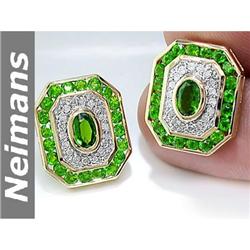 Gem Certified .50 ct Green Sapphire & Diamond Ring 14kt