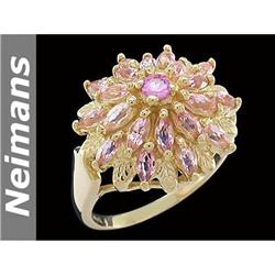 Certified 12.00 ct Morganite & Diamond Ring 14kt Gold