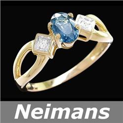 Certified 1.00 ct Tanzanite & Diamond Ring 14kt Gold