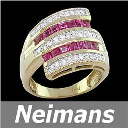 USGL Certified Gem 1.50 ct Ruby & Diamond Ring 14k Gold