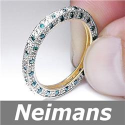 Certified .75 ct Fancy Blue Diamond Eternity Ring 14kt