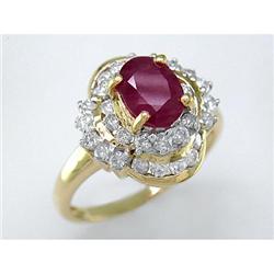 Certified Fine 2.50 ct Ruby & VS Diamond Ring 14kt Gold