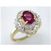 Image 1 : Certified Fine 2.50 ct Ruby & VS Diamond Ring 14kt Gold