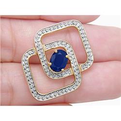 Certified 2.00 ct Sapphire & Diamond Pendant 14kt Gold