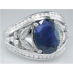 Men's Gents 7.00ct Sapphire & VS Diamond Gents Ring 14k