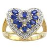 Image 1 : USGL Certified 2.25 ct Sapphire & VS Diamond Ring 14kt