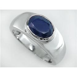 Men's Gents 2.75 ct Certified Sapphire Ring 14kt Gold