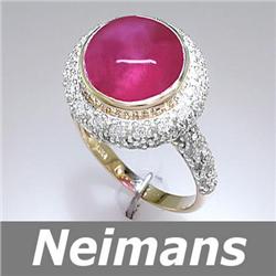 Vintage Certified 8.75 ct Ruby & Diamond Ring 14kt Gold
