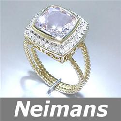 Antique 4.00 ct White Morganite & Diamond Ring 14k Gold