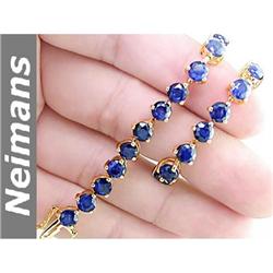 USGL Certified 18.25 ct Gem Sapphire Bracelet 14kt Gold