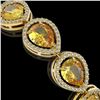 Image 3 : 17.3 ctw Fancy Citrine & Diamond Micro Pave Halo Bracelet 10k Yellow Gold - REF-282M9G