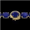 Image 1 : 76 ctw Sapphire & Micro Pave Diamond Bracelet 14k Yellow Gold - REF-317K3Y