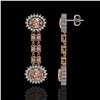 Image 2 : 8.35 ctw Morganite & Diamond Earrings 14K Rose Gold - REF-227W3H