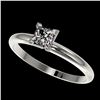 Image 1 : 0.50 ctw Certified VS/SI Quality Princess Diamond Ring 10k White Gold - REF-60W3H