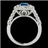 Image 2 : 2.05 ctw SI Certified Fancy Blue Diamond Halo Ring 10k White Gold - REF-169M3G