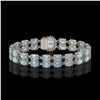 Image 3 : 20.47 ctw Aquamarine & Diamond Bracelet 14K White Gold - REF-336X4A