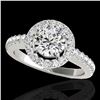 Image 1 : 1.65 ctw Certified Diamond Solitaire Halo Ring 10k White Gold - REF-211R4K