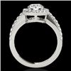 Image 2 : 1.65 ctw Certified Diamond Solitaire Halo Ring 10k White Gold - REF-211R4K