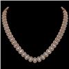 Image 1 : 34.72 ctw Oval Cut Diamond Micro Pave Necklace 18K Rose Gold - REF-4700N9F