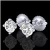 Image 1 : 1.01 ctw VS/SI Diamond Solitaire Art Deco Stud Earrings 18k White Gold - REF-121X5A