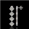 Image 2 : 5.31 ctw Princess Cut Diamond Micro Pave Earrings 18K White Gold - REF-733X8A