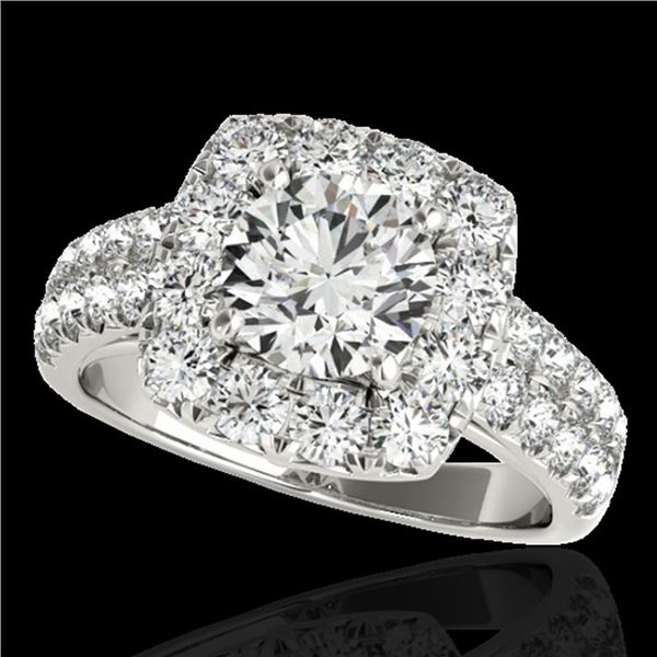 2.25 ctw Certified Diamond Solitaire Halo Ring 10k White Gold - REF-238H6R