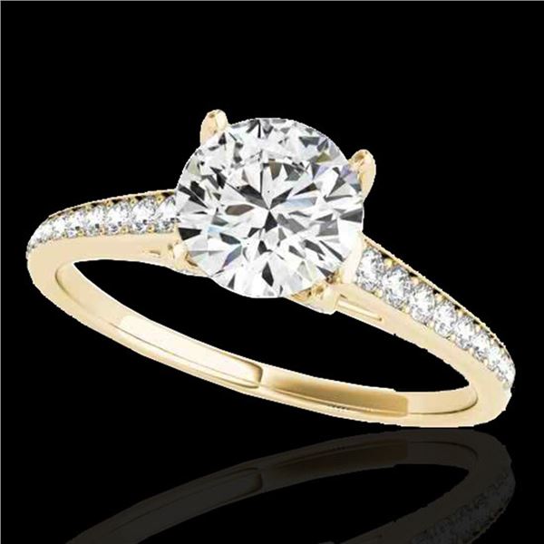 1.5 ctw Certified Diamond Solitaire Ring 10k Yellow Gold - REF-190G9W