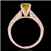 Image 2 : 1.41 ctw Certified SI Intense Yellow Diamond Antique Ring 10k Rose Gold - REF-197R8K