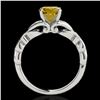 Image 2 : 1.1 ctw Certified SI Fancy Yellow Diamond Solitaire Ring 10k White Gold - REF-177N3F