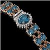 Image 2 : 29.22 ctw London Topaz & Diamond Bracelet 14K Rose Gold - REF-218M2G