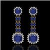 Image 1 : 19.88 ctw Sapphire & Diamond Earrings 14K Yellow Gold - REF-336X4A