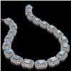 Image 2 : 49.14 ctw Aquamarine & Diamond Victorian Bracelet 14K White Gold - REF-1361H5R