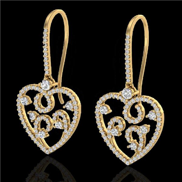2.50 ctw VS/SI Diamond Micro Pave Designer Earrings 14k Yellow Gold - REF-227G3W