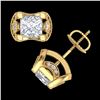 Image 3 : 2.5 ctw Princess VS/SI Diamond Art Deco Stud Earrings 18k Yellow Gold - REF-585F2M
