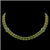 Image 1 : 37.23 ctw Tourmaline & Diamond Necklace 14K Yellow Gold - REF-527G3W