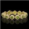 Image 1 : 33.05 ctw Tourmaline & Diamond Victorian Bracelet 14K Yellow Gold - REF-982H8R