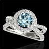 Image 1 : 2.01 ctw SI Certified Fancy Blue Diamond Halo Ring 10k White Gold - REF-156W8H
