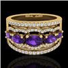 Image 1 : 2.25 ctw Amethyst & Micro Pave VS/SI Diamond Designer Ring 10k Yellow Gold - REF-81A8N