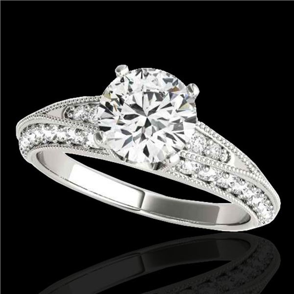 1.58 ctw Certified Diamond Solitaire Antique Ring 10k White Gold - REF-211G4W