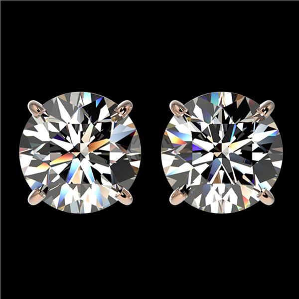 3.05 ctw Certified Diamond Stud Earrings 10k Rose Gold - REF-512H3R