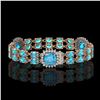 Image 2 : 18.97 ctw Swiss Topaz & Diamond Bracelet 14K Rose Gold - REF-237X8A